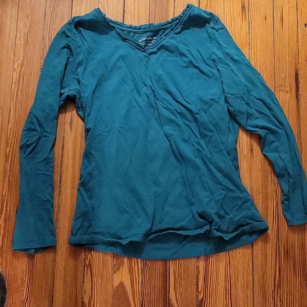 Eddie Bauer turquoise long sleeve t shirt